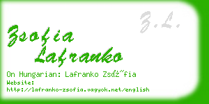 zsofia lafranko business card